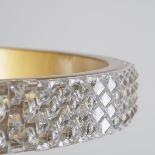 GloboStar® DIAMOND TRIO 61137-DECO Κρεμαστό Φωτιστικό Δαχτυλίδι-Κύκλος LED CCT 100W 12123lm 360° AC 220-240V – Εναλλαγή Φωτισμού μέσω Τηλεχειριστηρίου All In One Ψυχρό 6000k+Φυσικό 4500k+Θερμό 2700k Dimmable Φ25+40+60cm – Χρυσό Βούρτσας – 3 Years Warranty