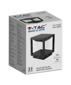 Ηλιακό Φωτιστικό Δαπέδου Κήπου V-TAC με Αισθητήρα Κίνησης IP65 Μαύρο Θερμό 3000K – 6805