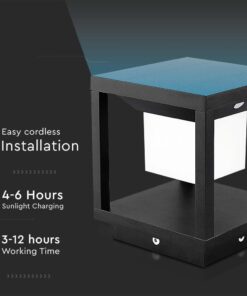 Ηλιακό Φωτιστικό Δαπέδου Κήπου V-TAC με Αισθητήρα Κίνησης IP65 Μαύρο Θερμό 3000K – 6805