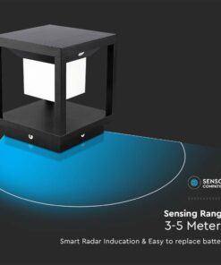 Ηλιακό Φωτιστικό Δαπέδου Κήπου V-TAC με Αισθητήρα Κίνησης IP65 Μαύρο Θερμό 3000K – 6805