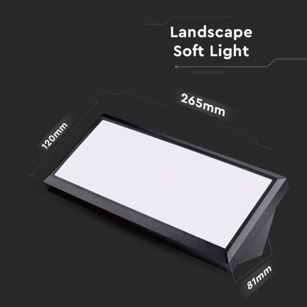 LED αδιάβροχη απλίκα 12W γωνία IP65 4000K φυσικό λευκό με μαύρο σώμα V-TAC – 6808