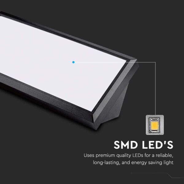 LED αδιάβροχη απλίκα 12W γωνία IP65 4000K φυσικό λευκό με μαύρο σώμα V-TAC – 6808