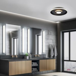 Φωτιστικό Οροφής Trio Lighting  LED 35W Μαύρο Ματ Μεταλλικό Step Dimmable 4100lm IP44 3000K – 680819332