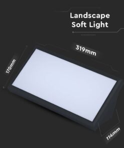 LED αδιάβροχη απλίκα 20W γωνία IP65 6400K ψυχρό λευκό με μαύρο σώμα V-TAC – 6812