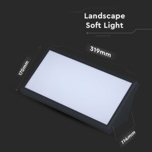 LED αδιάβροχη απλίκα 20W γωνία IP65 6400K ψυχρό λευκό με μαύρο σώμα V-TAC – 6812