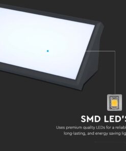 LED αδιάβροχη απλίκα 20W γωνία IP65 6400K ψυχρό λευκό με μαύρο σώμα V-TAC – 6812