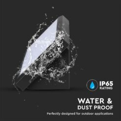 LED αδιάβροχη απλίκα 20W γωνία IP65 6400K ψυχρό λευκό με μαύρο σώμα V-TAC – 6812