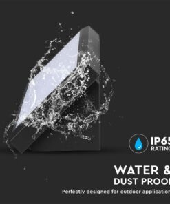 LED αδιάβροχη απλίκα 20W γωνία IP65 6400K ψυχρό λευκό με μαύρο σώμα V-TAC – 6812