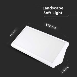 LED αδιάβροχη απλίκα 20W γωνία IP65 4000K φυσικό λευκό με λευκό σώμα V-TAC – 6817