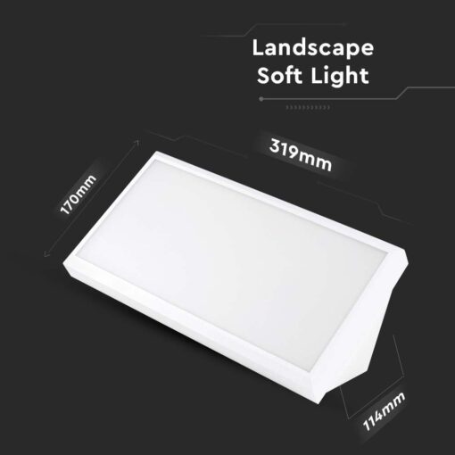 LED αδιάβροχη απλίκα 20W γωνία IP65 4000K φυσικό λευκό με λευκό σώμα V-TAC – 6817