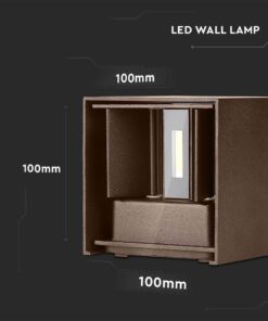 LED Φωτιστικό Τοίχου 11W Up-Down V-TAC Καφέ Αδιάβροχο IP65 Θερμό 3000K – 6820