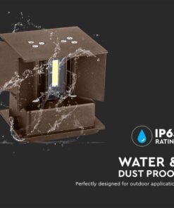 LED Φωτιστικό Τοίχου 11W Up-Down V-TAC Καφέ Αδιάβροχο IP65 Θερμό 3000K – 6820