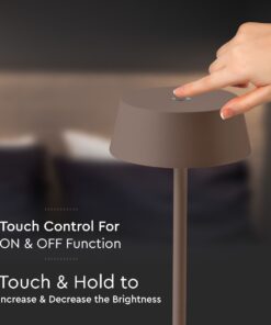 LED Επαναφορτιζόμενο Πορτατιφ 2W 3000Κ με Καφέ Σώμα Dimmable IP54 V-TAC – 6821