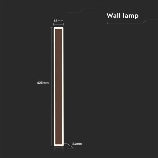 Επιτοίχιο Φωτιστικό Τοίχου 17W LED V-TAC Corten Γραμμικό IP65 Θερμό Λευκό 3000K – 6828