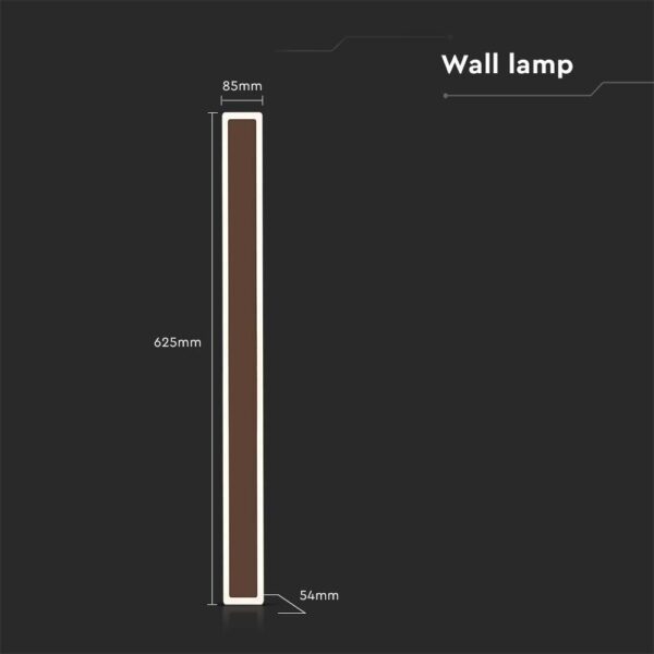 Επιτοίχιο Φωτιστικό Τοίχου 17W LED V-TAC Corten Γραμμικό IP65 Θερμό Λευκό 3000K – 6828