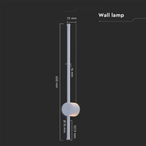 Επιτοίχιο Φωτιστικό Τοίχου 12W LED V-TAC Λευκό Γραμμικό IP65 Θερμό Λευκό 3000K – 6832