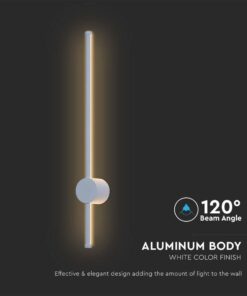 Επιτοίχιο Φωτιστικό Τοίχου 12W LED V-TAC Λευκό Γραμμικό IP65 Θερμό Λευκό 3000K – 6832