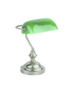 Faro Barcelona Επιτραπέζιο Φωτιστικό Banker Πράσινο Χρυσό Αντικέ 1XE27 – 68334