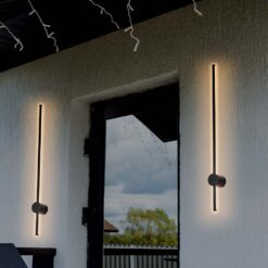 Επιτοίχιο Φωτιστικό Τοίχου 12W LED V-TAC Μαύρο Γραμμικό IP65 Θερμό Λευκό 3000K – 6834