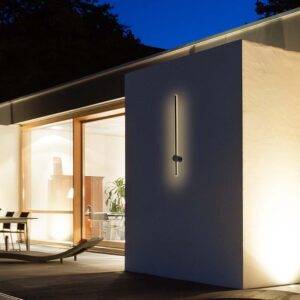 Επιτοίχιο Φωτιστικό Τοίχου 12W LED V-TAC Μαύρο Γραμμικό IP65 Θερμό Λευκό 3000K – 6834