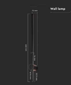 Επιτοίχιο Φωτιστικό Τοίχου 12W LED V-TAC Μαύρο Γραμμικό IP65 Θερμό Λευκό 3000K – 6834