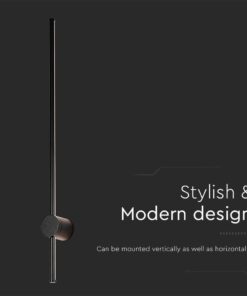 Επιτοίχιο Φωτιστικό Τοίχου 12W LED V-TAC Μαύρο Γραμμικό IP65 Θερμό Λευκό 3000K – 6834