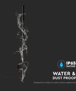 Επιτοίχιο Φωτιστικό Τοίχου 12W LED V-TAC Μαύρο Γραμμικό IP65 Θερμό Λευκό 3000K – 6834