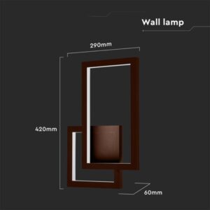 LED απλίκα 20W IP65 4000K φυσικό λευκό με μαύρο σώμα V-TAC – 6843