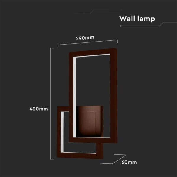 LED απλίκα 20W IP65 4000K φυσικό λευκό με μαύρο σώμα V-TAC – 6843