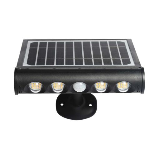 LED Ηλιακό Φωτιστικό 8W V-TAC με Αισθητήρα Αδιάβροχο IP65 Μαύρο Πλαστικό Θερμό 3000K – 6844