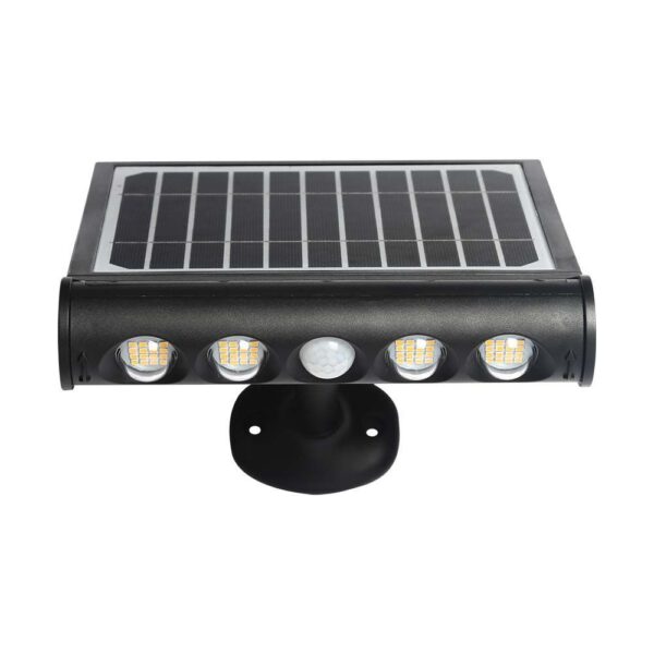 LED Ηλιακό Φωτιστικό 8W V-TAC με Αισθητήρα Αδιάβροχο IP65 Μαύρο Πλαστικό Θερμό 3000K – 6844