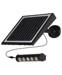 LED Ηλιακό Φωτιστικό 8W V-TAC με Αισθητήρα Αδιάβροχο IP65 Μαύρο Πλαστικό Θερμό 3000K – 6844