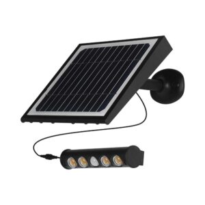 LED Ηλιακό Φωτιστικό 8W V-TAC με Αισθητήρα Αδιάβροχο IP65 Μαύρο Πλαστικό Θερμό 3000K – 6844