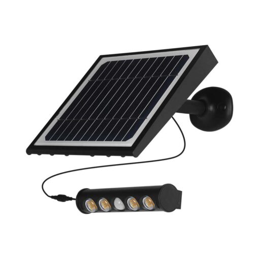 LED Ηλιακό Φωτιστικό 8W V-TAC με Αισθητήρα Αδιάβροχο IP65 Μαύρο Πλαστικό Θερμό 3000K – 6844