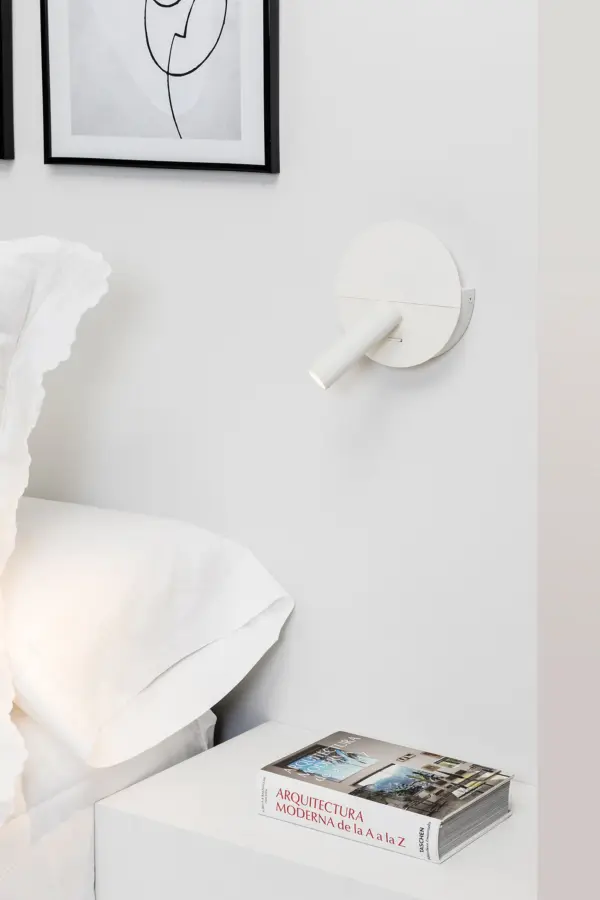 Faro Barcelona DUAS Φωτιστικό Τοίχου με USB, COB και Αναγνώστη LED σε Λευκό Χρώμα 3W 2700K  – 68467