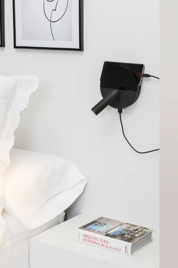 Faro Barcelona DUAS Φωτιστικό Τοίχου LED  με Αναγνώστη και USB COB 3W 2700K  – 68468