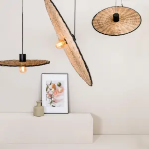 Faro Barcelona COSTAS 600 Κρεμαστό Φωτιστικό E27 σε Μαύρο/Ραττάν 15W – 68590-69
