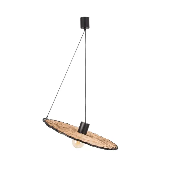 Faro Barcelona COSTAS 600 Κρεμαστό Φωτιστικό E27 σε Μαύρο/Ραττάν 15W – 68590-69