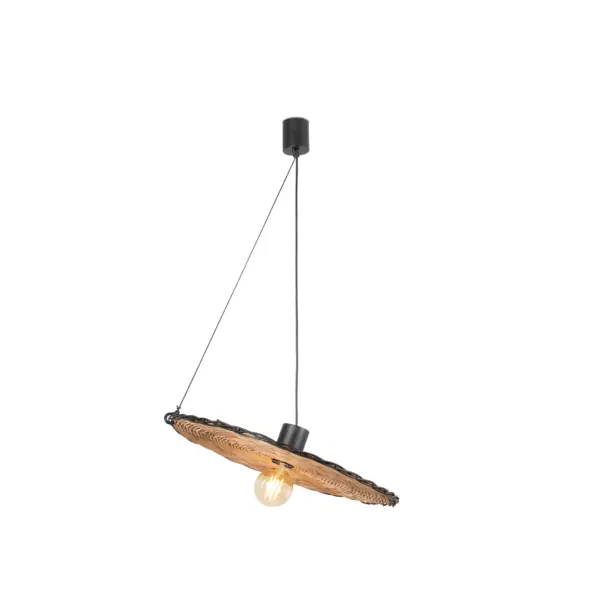 Faro Barcelona COSTAS 600 Κρεμαστό Φωτιστικό E27 σε Μαύρο/Ραττάν 15W – 68590-69