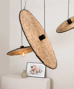 Faro Barcelona COSTAS 1000 Κρεμαστό Φωτιστικό E27 σε Μαύρο/Ραττάν – 68590-70