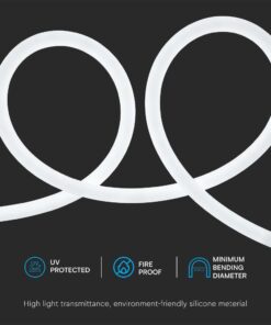 LED Neon Flex 12W V-TAC 24V 360° Ψυχρό Λευκό 6500K 10 Μέτρα – 6870