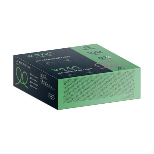 LED Neon Flex 12W V-TAC 24V 360° Πράσινο 10 Μέτρα – 6871