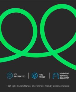 LED Neon Flex 12W V-TAC 24V 360° Πράσινο 10 Μέτρα – 6871