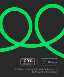 LED Neon Flex 12W V-TAC 24V 360° Πράσινο 10 Μέτρα – 6871