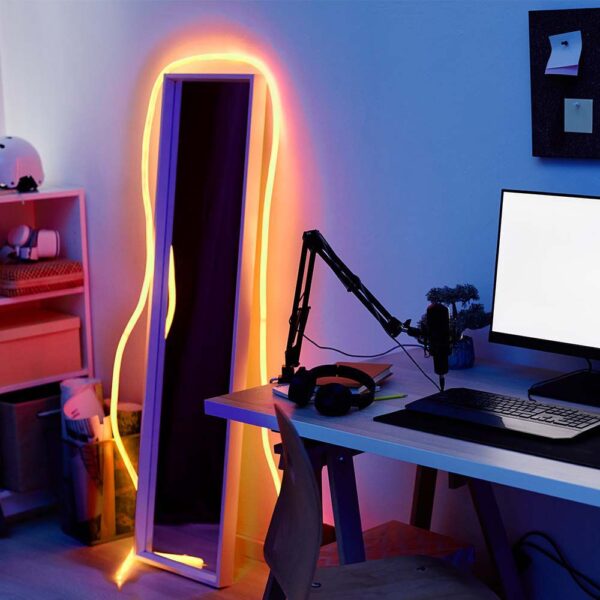 LED Neon Flex 12W V-TAC 24V 360° Amber 10 Μέτρα – 6873