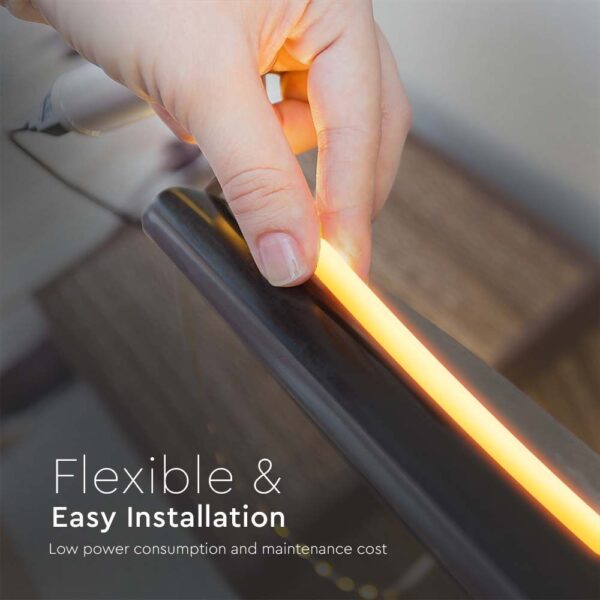 LED Neon Flex 12W V-TAC 24V 360° Amber 10 Μέτρα – 6873