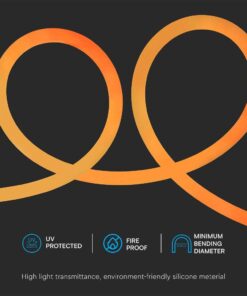 LED Neon Flex 12W V-TAC 24V 360° Amber 10 Μέτρα – 6873