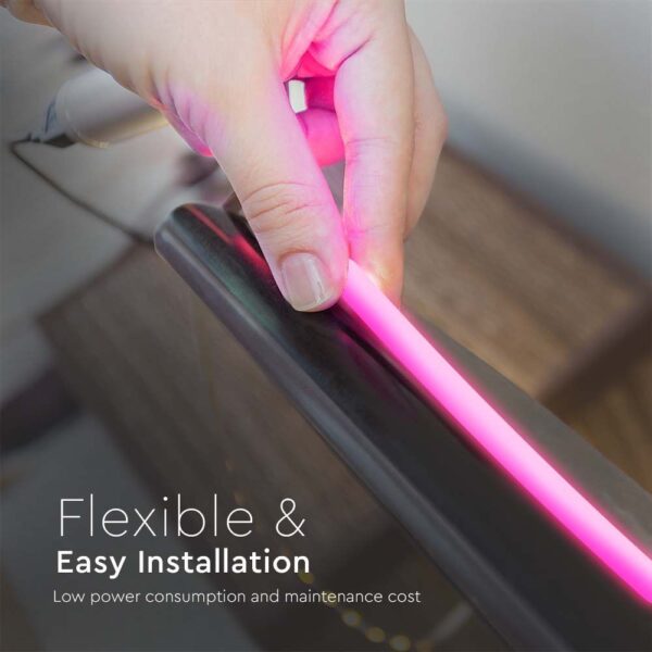 LED Neon Flex 12W V-TAC 24V 360° Ροζ 10 Μέτρα – 6874
