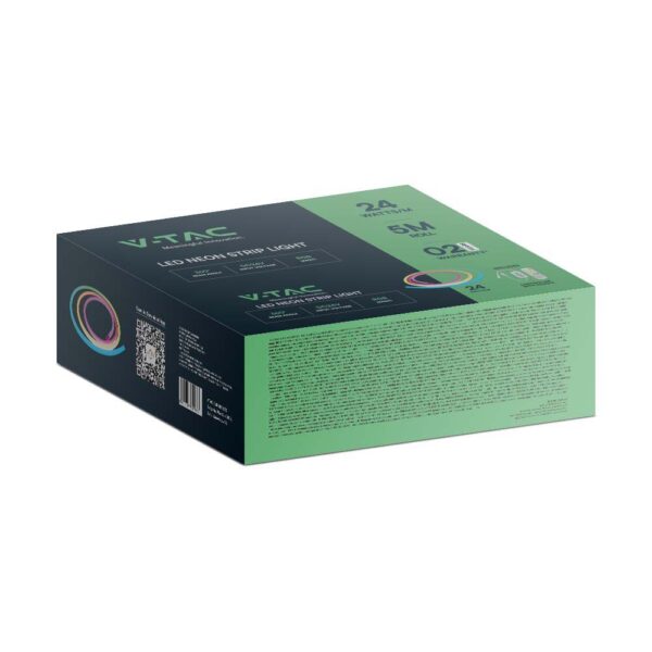 LED Neon Flex 10W V-TAC 24V 360° RGB Πολύχρωμη 10 Μέτρα – 6875