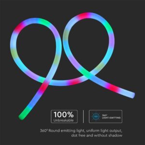Wi-Fi Σετ LED Neon Flex 24W V-TAC 24V 360° MAGIC RGB Πολύχρωμη 5 Μέτρα – 6876